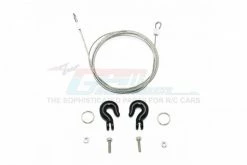GPM Racing ZSP007-BK | GPM Black Aluminium Towing Hooks W/ Steel Wire Set