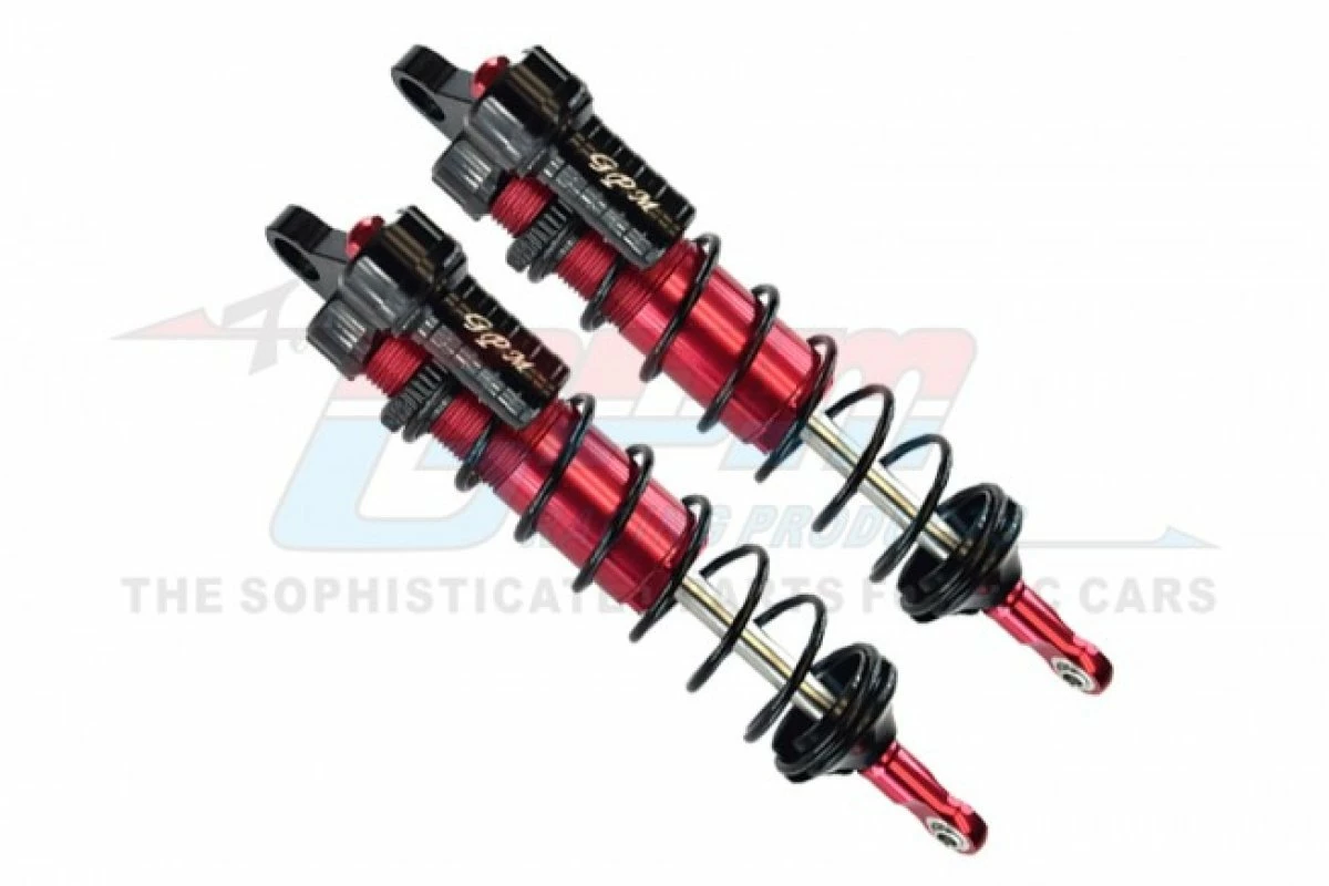 GPM Racing SLE143R-L-R-BK | GPM Red Aluminium Sledge Rear Piggy Back Shock 143mm