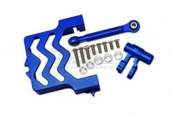 GPM Racing TXM024N-B | GPM Blue Aluminium Servo Mount W/ 25T Servo Horn