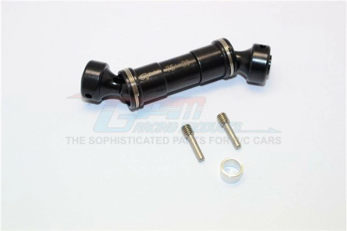 GPM Racing ER037SF-BK | GPM Black Aluminium Traxxas E-Revo VXL 2.0 Front Centre Drive Shafts 2Pcs